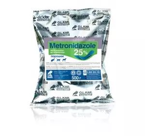 Метронідазол (Метронидазол) - 25% порош. уп - 500г O.L.KAR.