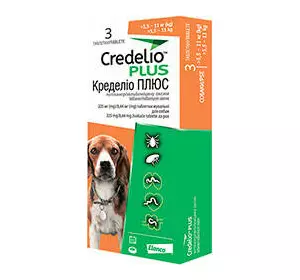 Кределіо плюс для собак 5,5 - 11кг кределио (сімпаріка тріо, нексгард спектра)