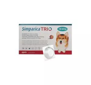 Сімпаріка ТРІО Жувальні таблетки для собак №3 10-20кг Zoetisм симпарика