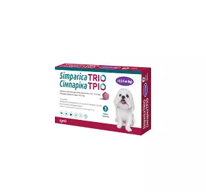 Сімпаріка ТРІО Жувальні таблетки для собак №3 2,6-5кг Zoetis симпарика трио