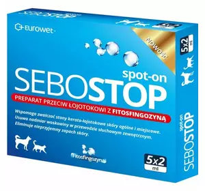 Краплі Sebostop (Себостоп) Spot-on для котів та собак 1уп (5*2мл)